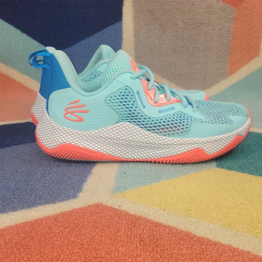 Under Armour Curry HOVR Splash 3 Basketball Shoes Blue Surf 3026899-300 Mens 7 - Picture 6 of 9